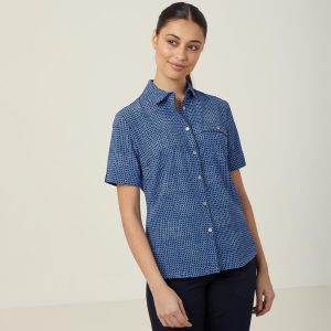 Ladies Pixel Print Action Back Shirt