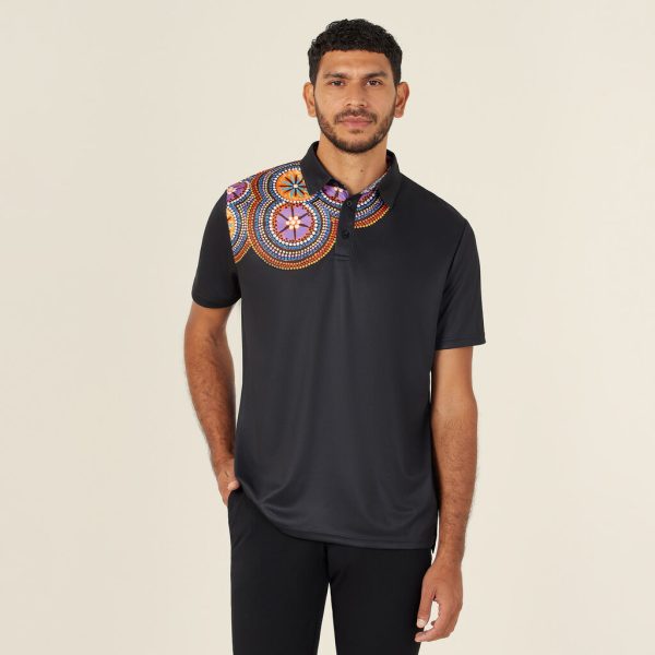 Mens Bush Tucker Indigenous Print Polo