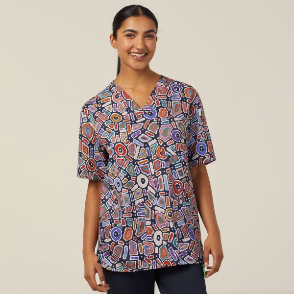 Ladies Water Dreaming Indigenous Scrub Top