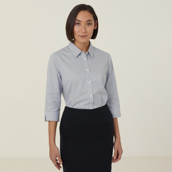 Ladies Avignon Fine Block Stripe Stretch Shirt