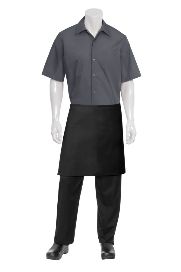 Half Black Apron No Pocket