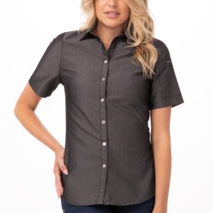 Ladies Short Sleeve Detroit Denim Shirt