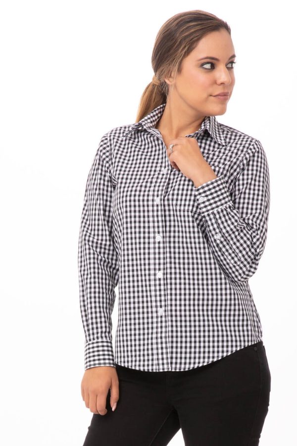 Ladies Gingham Dress Shirt