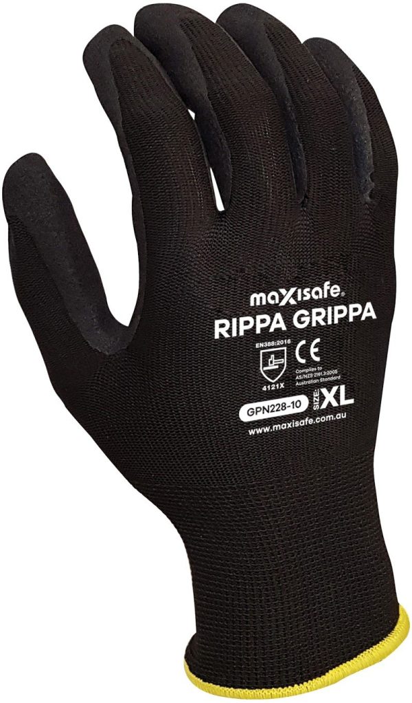 'RippaGrippa' Nylon Glove, Sandy Nitrile Coated Palm. (S - 2XL) - GPN228 - Image 2