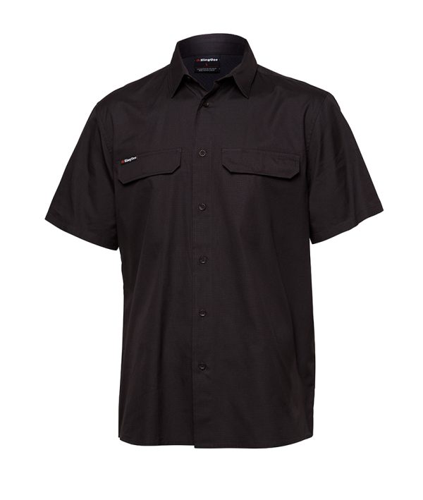 Mens Pro Stretch Open Front ShortSleeve Shirt