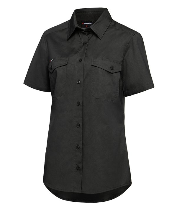 Ladies Workcool Open Front Short Sleeve Shirt