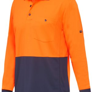 Mens Workcool Hyperfreeze Spliced Polo Long Sleeve