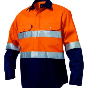 Mens Hi-Vis Closed Front Reflective Tape Shirt