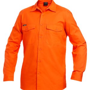 Mens Open Front Drill Work Shirt