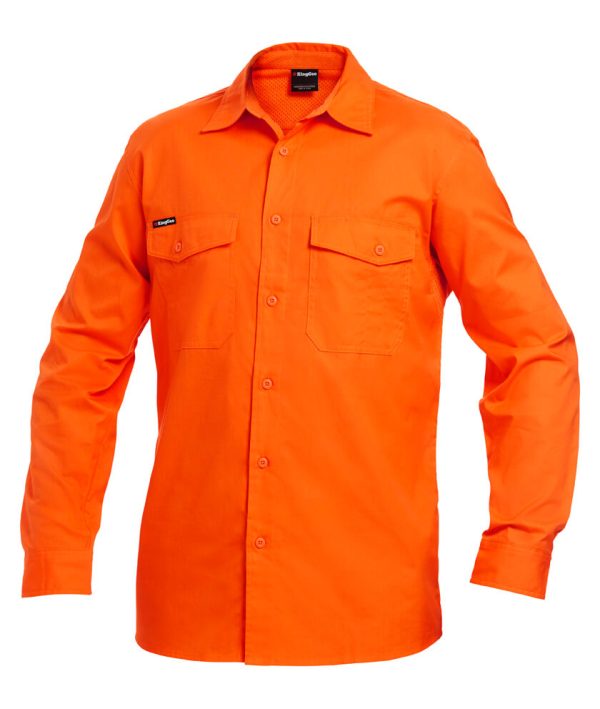 Mens Open Front Drill Work Shirt