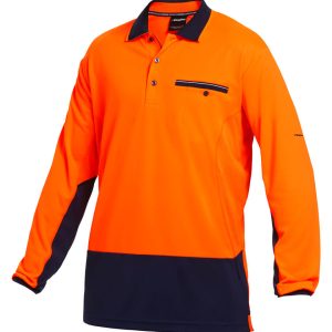 Mens Hyperfreeze Hi-Vis Lightweight Long Sleeve Polo