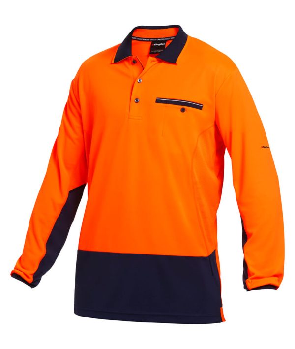 Mens Hyperfreeze Hi-Vis Lightweight Long Sleeve Polo