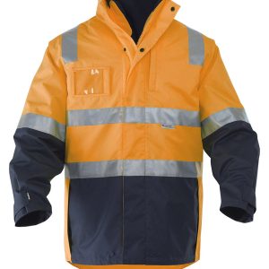 Mens 4 In 1 Waterproof Reflective Work Jacket