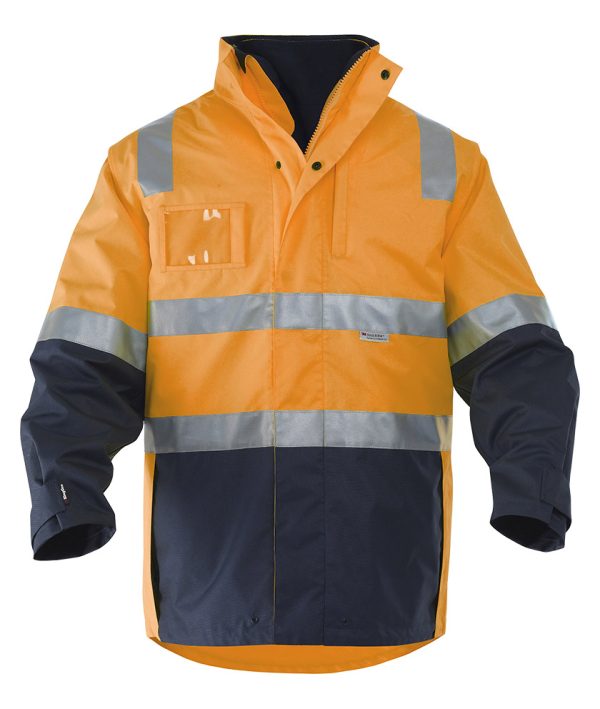 Mens 4 In 1 Waterproof Reflective Work Jacket