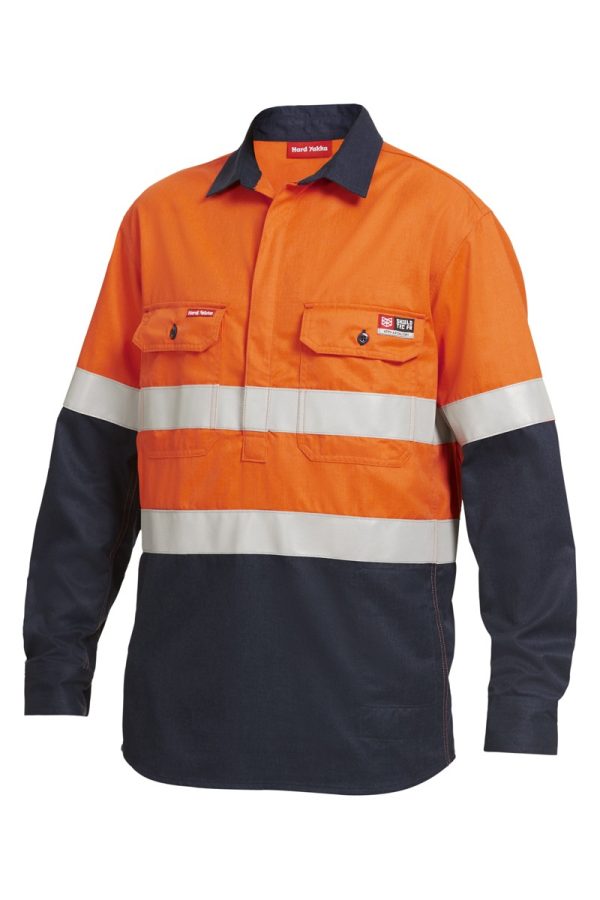 Mens Shieldtec FR Hi Vis Closed Front Two Tone Shirt