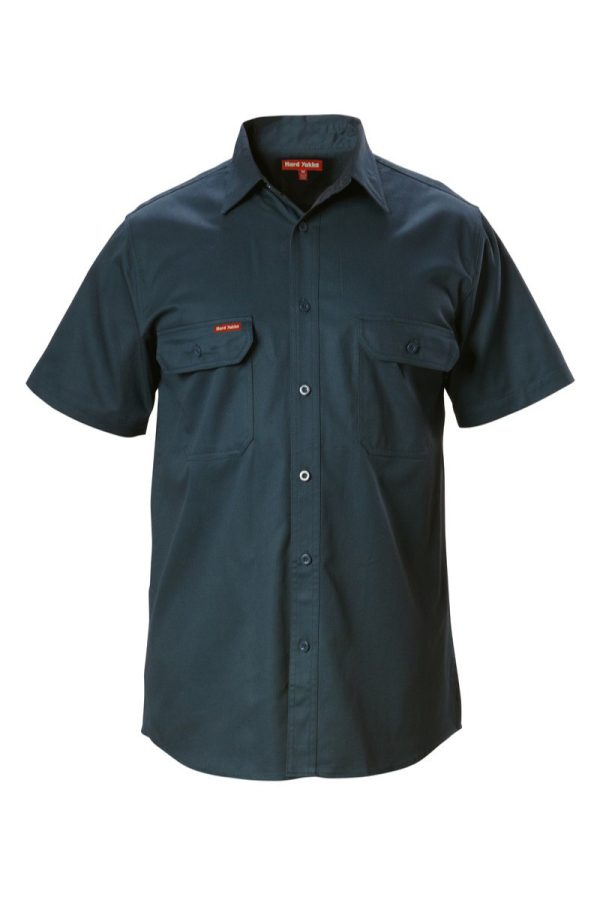 Mens Short Sleeve Cotton Drill Work Shirt