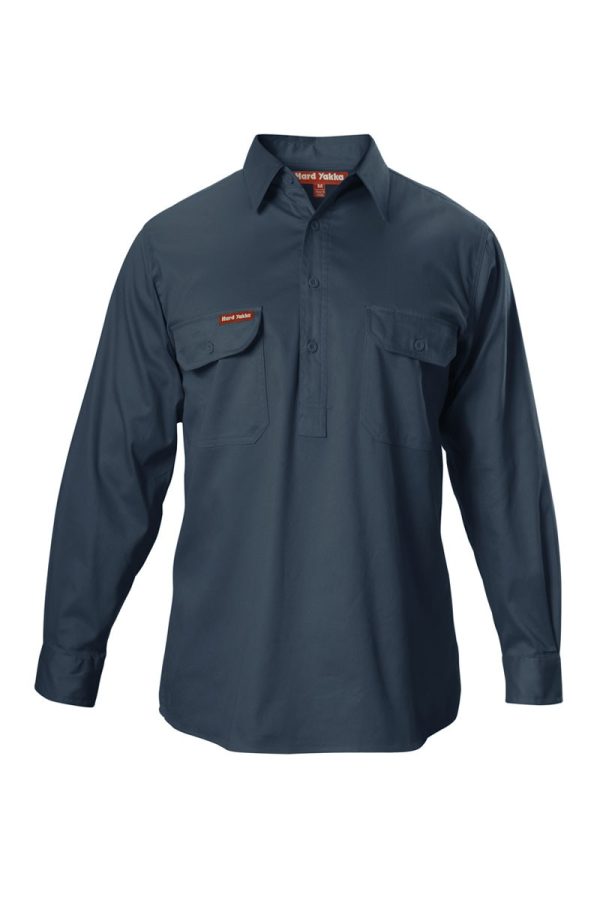 Mens Long Sleeve Closed Front Work Shirt