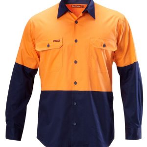 Mens Long Sleeve Two Tone Vented Shirt