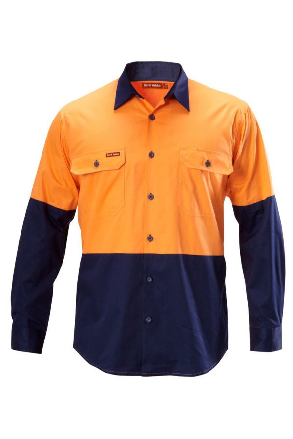 Mens Long Sleeve Two Tone Vented Shirt