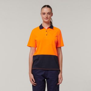 Ladies Short Sleeve Hi Vis Polo