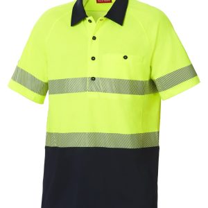 Mens Core Tone Taped Vented Short Sleeve Polo