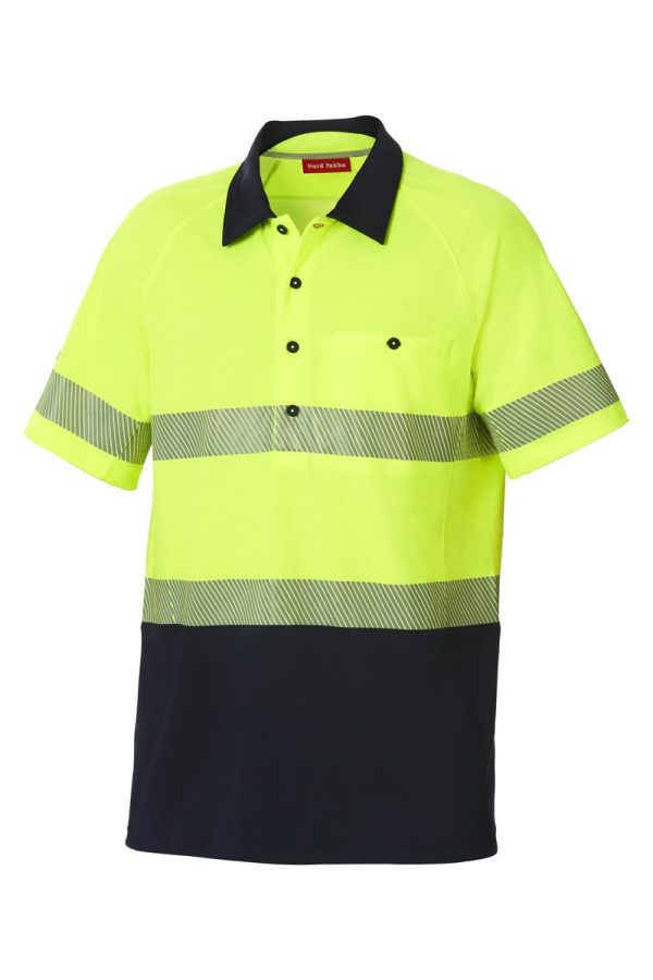 Mens Core Tone Taped Vented Short Sleeve Polo