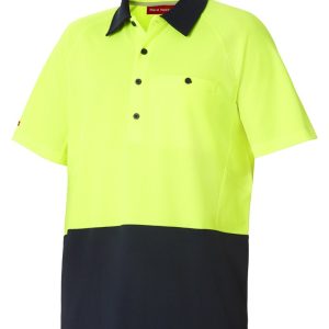 Mens Core Two Tone Vented Short Sleeve Polo