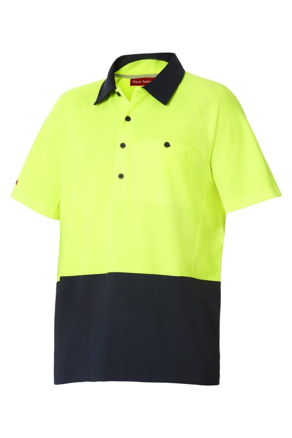 Mens Core Two Tone Vented Short Sleeve Polo