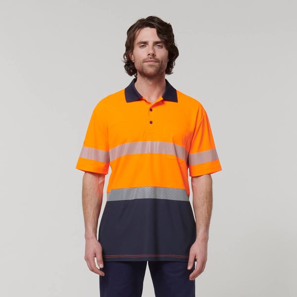 Mens Short Sleeve Hi Vis Taped Polo