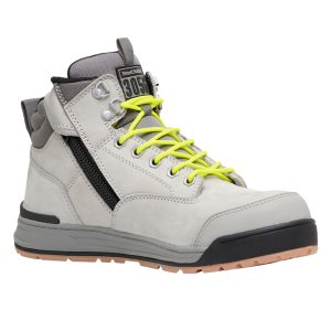 Mens Lace Up Grey Steel Toe Safety Boot