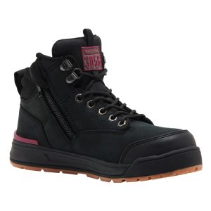 Ladies 3056 Lace Up & Side Zip Safety Boot