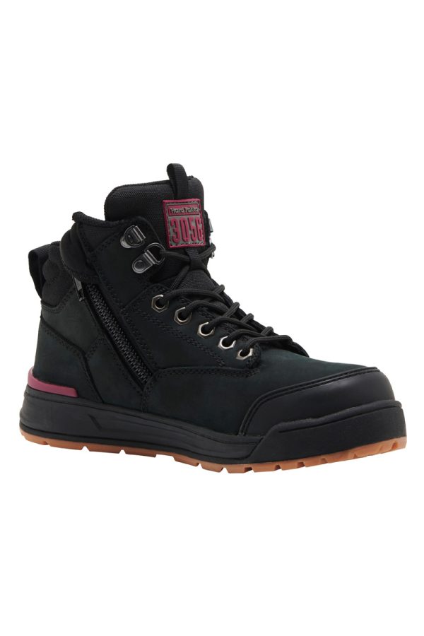 Ladies 3056 Lace Up & Side Zip Safety Boot