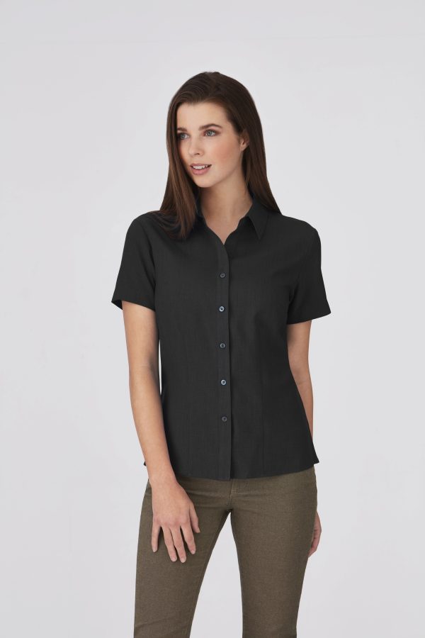 Ladies Ezylin Short Sleeve Shirt. 100% Polyester. (6 - 30) - 2146SS