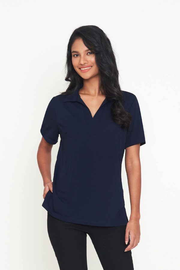 Ella Short Sleeve Detail Polo Top