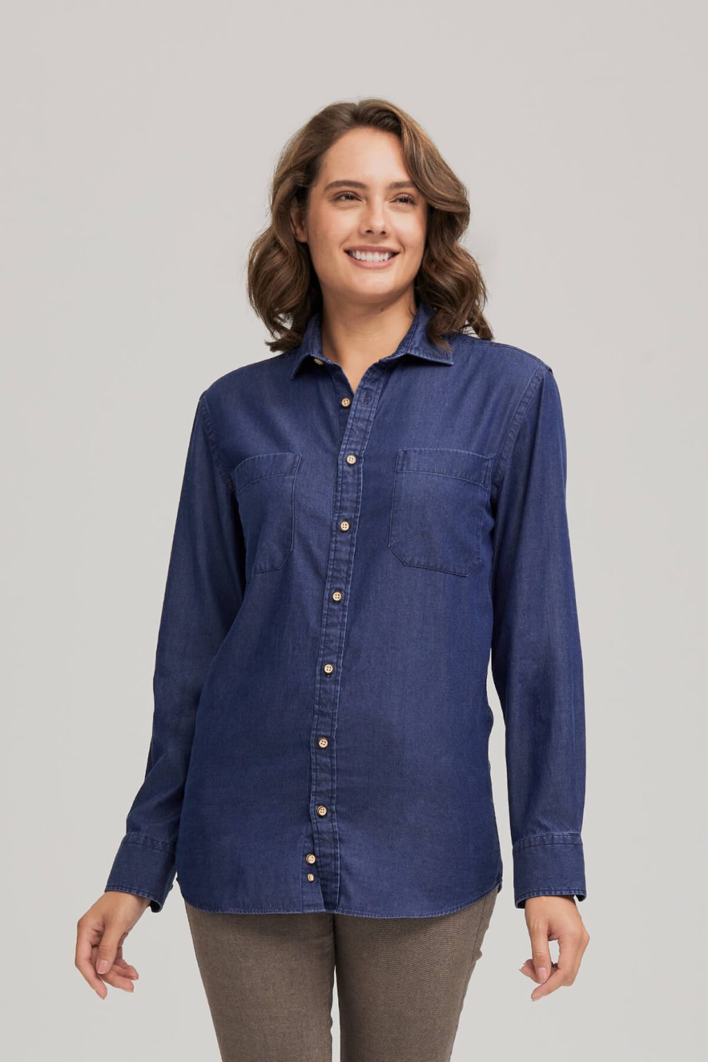 Ladies Denim Shirt. 65% Lyocell, 35% Cotton. (6 -26) - 2774 - Ambition ...