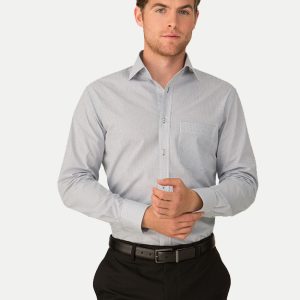 Mens Shadow Check Long Sleeve Shirt