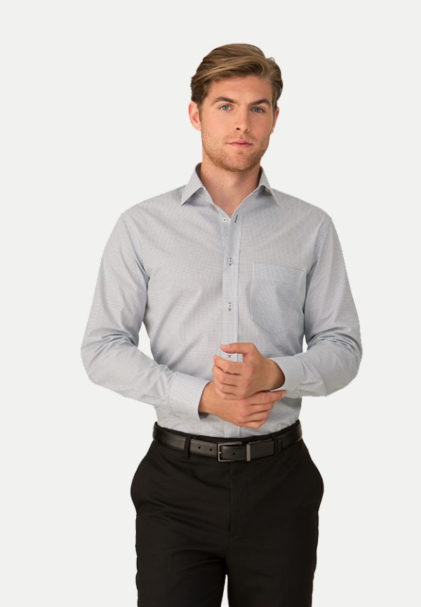 Mens Shadow Check Long Sleeve Shirt