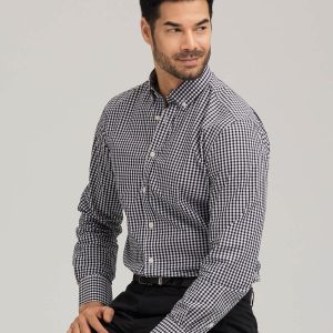 Mens City Check Long Sleeve Shirt