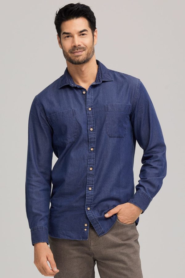 Mens Denim Long Sleeve Shirt