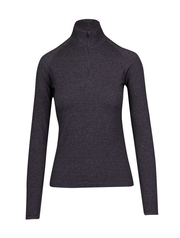 Ladies Greatness Half Zip Mock Neck. 50% Cotton 45% Poly 5% Spandex . 170gsm - F389LD - Image 2