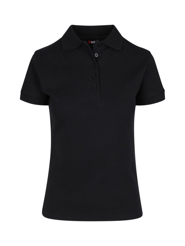 Ladies Cotton Pique Knit Polo.  100% Cotton. 240gsm - P777LD - Image 2