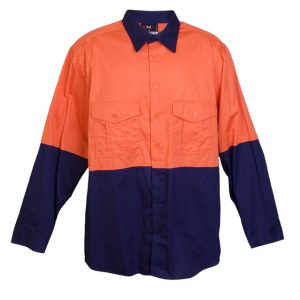 Mens Front Long Sleeve Drill Shirt