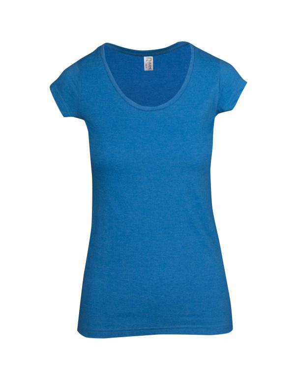 Ladies Marl Scoop Neck T-Shirt. 60% Cotton 40% Polyester. 160gsm - T938LD - Image 2