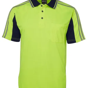 Mens Hi Vis Short Sleeve Arm Tape Polo