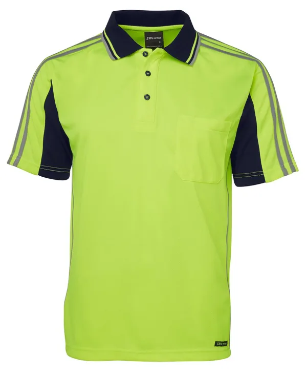 Mens Hi Vis Short Sleeve Arm Tape Polo