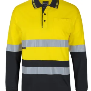 Mens Hi Vis DN Long Sleeve Cotton Polo