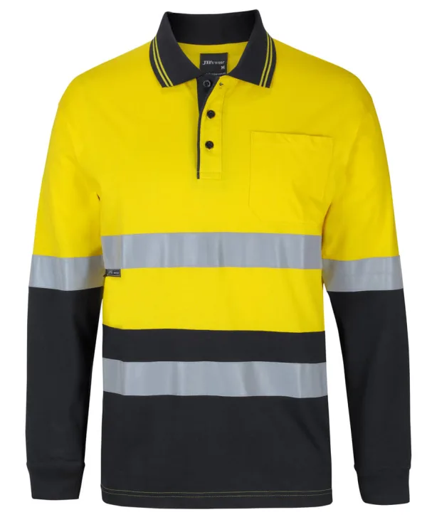 Mens Hi Vis DN Long Sleeve Cotton Polo