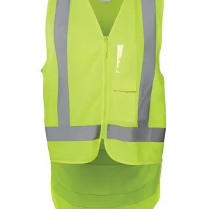 Mens Hi Vis Zip Drop Tail H Pattern DN Vest