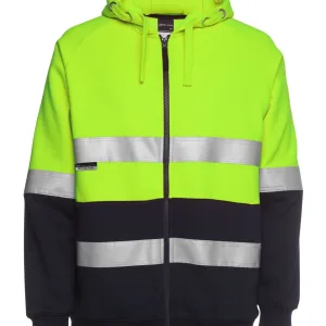 Mens Hi Vis DN Full Zip Fleecy Hoodie