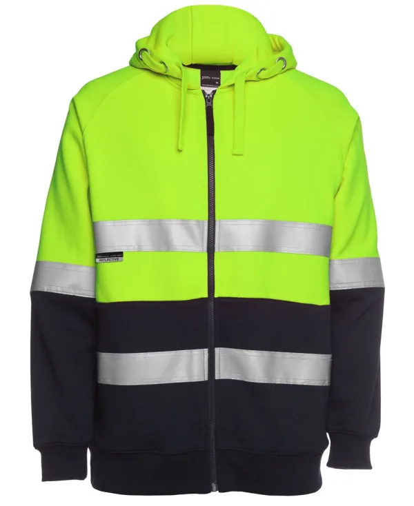 Mens Hi Vis DN Full Zip Fleecy Hoodie